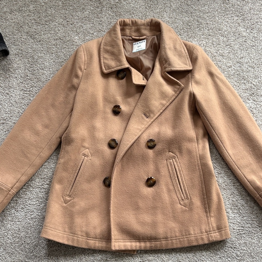 Old Navy Camel Tan Neutral Women’s Winter Coat Peacoat Size Small